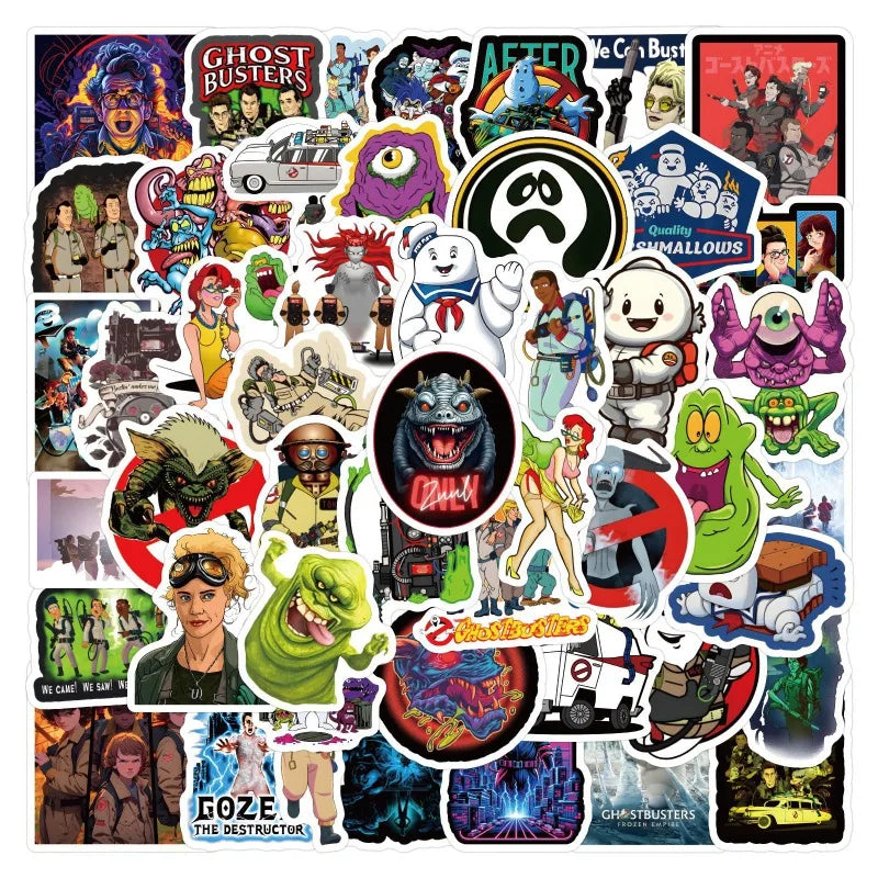 60pcs Ghostbusters Stickers for Laptop, Phone, Scooter, Water Bottle, Suitcase, Refrigerator (Online Order Only)