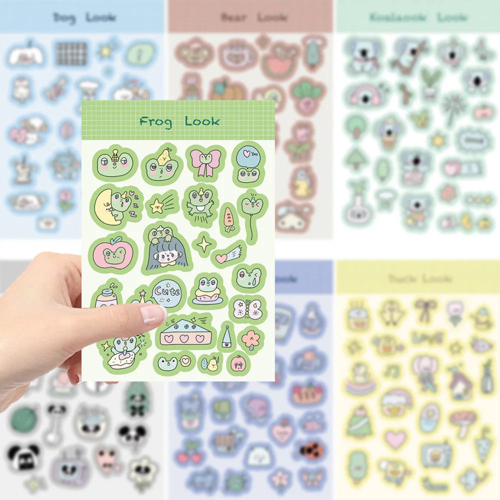 8/16/32pcs Cat Elephant Frog Children DIY Puzzle Sticker Animals Funny Assemble Stickers Kids Educational Toys Boys Girls Gifts﻿ (Online Order Only)