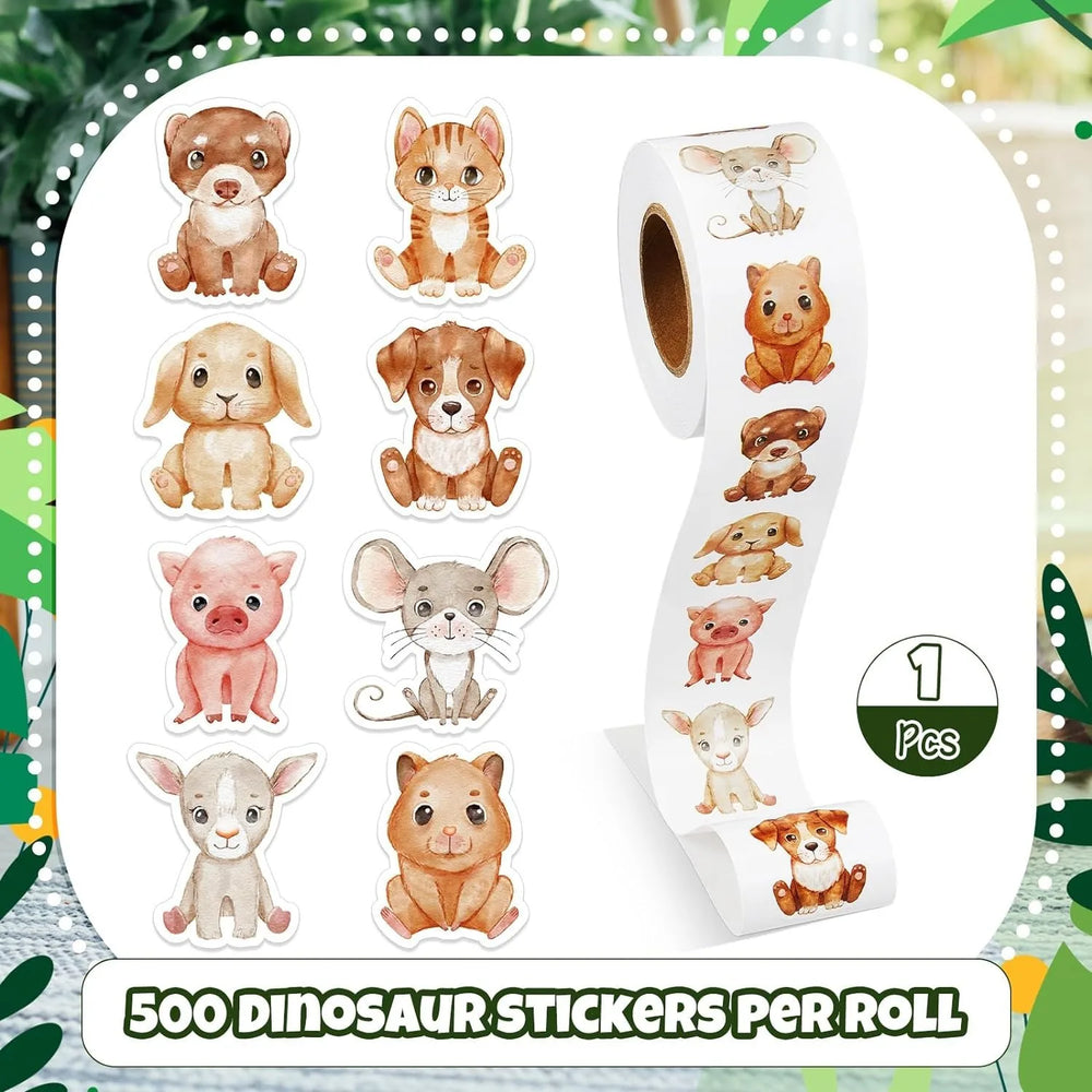 500Pcs /1 Rolls 2.5cm/1inch Cute Animal Cat  Shaped Sticker Decoration Gift Box Sticker Label Stationery Sticker (ONLINE ORDER ONLY)