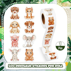 500Pcs /1 Rolls 2.5cm/1inch Cute Animal Cat  Shaped Sticker Decoration Gift Box Sticker Label Stationery Sticker (ONLINE ORDER ONLY)