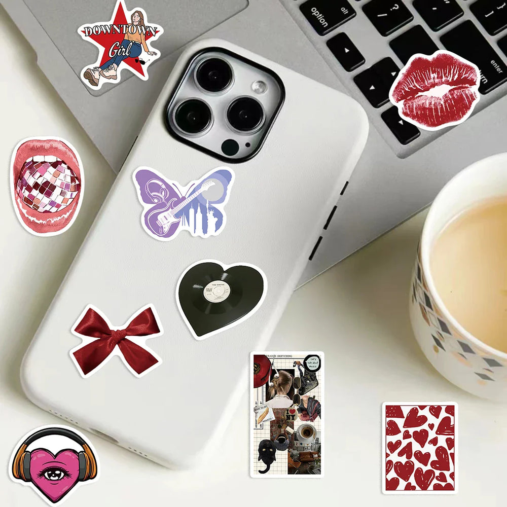 50PCS Downtown Y2K Girls Graffiti Stickers Decals DIY Decoration Notebook Skateboard Guitar Phone Bike Waterproof Kids Toy﻿ (Online Order Only)