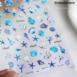 Star Drift Bottle Current Bottle Jellyfish Marine Meteor Water Bubble Love Heart Self Adhesive Nail Art Stickers Manicure Decals (ONLINE ORDER ONLY)