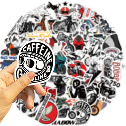 50Pcs Fashion Vintage Motorcycle Stickers Retro Aesthetic Bike Phone Car Skateboard Laptop Sticker Decal Classic Kids Toy (ONLINE ORDER ONLY)