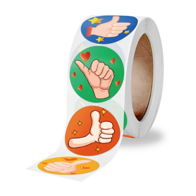 500pcs Encouragement Reward Stickers Thumbs Up Rewarded Kids School Kindergarten Children Scrapbook Stationery Sticker (Online Order Only)