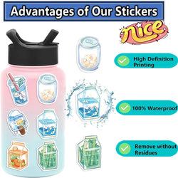 50Pcs Cute Cartoon Animals Plants Glass Stickers DIY Phone Guitar Laptop Notebook Suitcase Cup Waterproof Sticker Kids Toy﻿ (ONLINE ORDER ONLY)