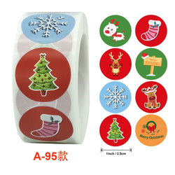 50-500Pcs Cartoon Merry Christmas Tree Label kids Stickers for Gift Package Wrapping Festival Party Baking Paper Seal Stickers (ONLINE ORDER ONLY)