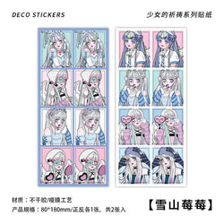 2pcs Ins Korean Style Anime Girl Scrapbooking Stickers Collage Diary Journal DIY Craft Aesthetics Decorative Stickers Stationery (ONLINE ORDER ONLY)