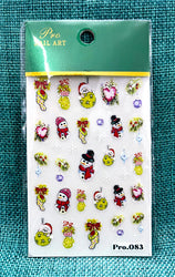 5D Embossed Gingerbread Man Nail Art Sticker Cute Christmas Winter Santa Claus Snowflake Elk Engraved Slider Manicure Decoration (ONLINE ORDER ONLY)