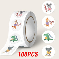 100-500pcs Cartoon Animal Sticker Reward Label Thank You Cute Game Sticker DIY Gift Sealing Label Decoration Supple (ONLINE ORDER ONLY)