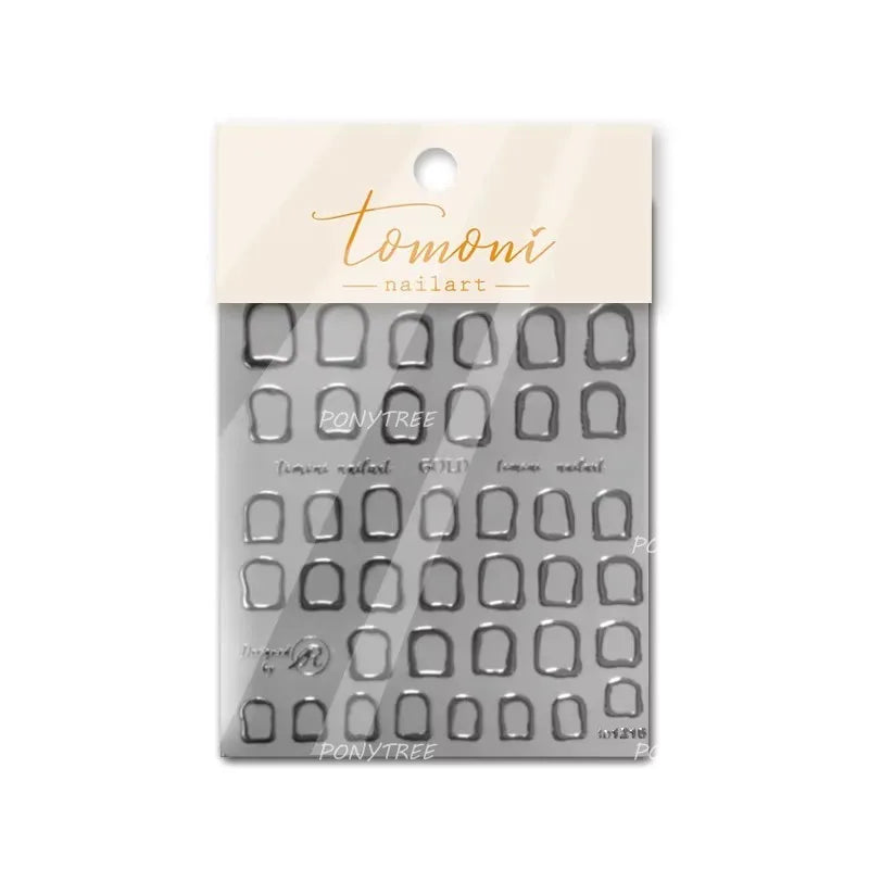 French Lines Gemstone Necklace Gilding Light Luxury Pearl Self Adhesive Nail Art Decorations Stickers Manicure Decals Wholesale (ONLINE ORDER ONLY)