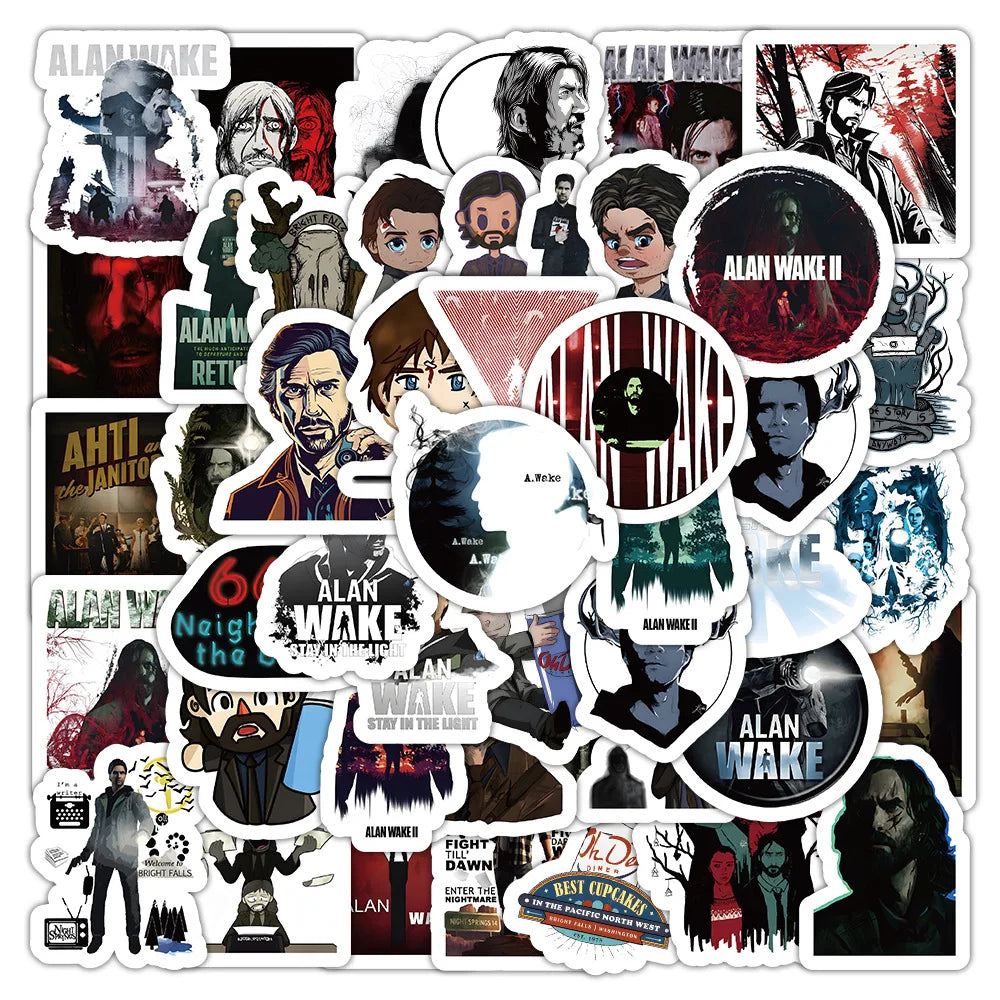 Alan Wake Game Sticker Set: Waterproof PVC for Skateboard, Notebook, Graffiti (Online Order Only)