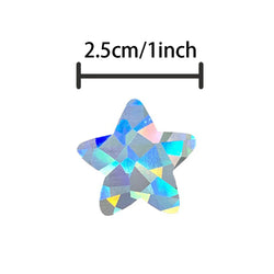 500pcs/roll Holographic Color Star Stickers for Wall Crafts Classroom Teachers Supplies for Kids Reward Foil Star Label Stickers (Online Order Only)