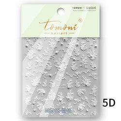 Gradient Halo Dyeing Dark Red Rose Flower Rhinestone Lace Bow Heart 3D Self Adhesive Nail Art Decoration Sticker Manicure Decals (ONLINE ORDER ONLY)