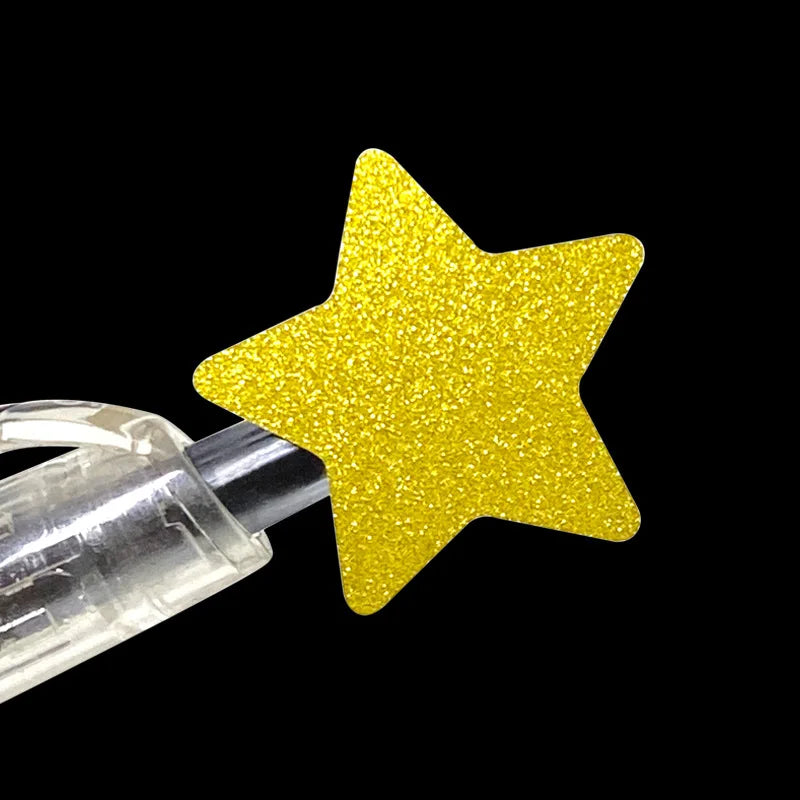 500pcs Exquisite Gold Powder Blank Love Stars Round Stickers Handmade Decoration Holiday Birthday Party Sealing Label Sticker (ONLINE ORDER ONLY)