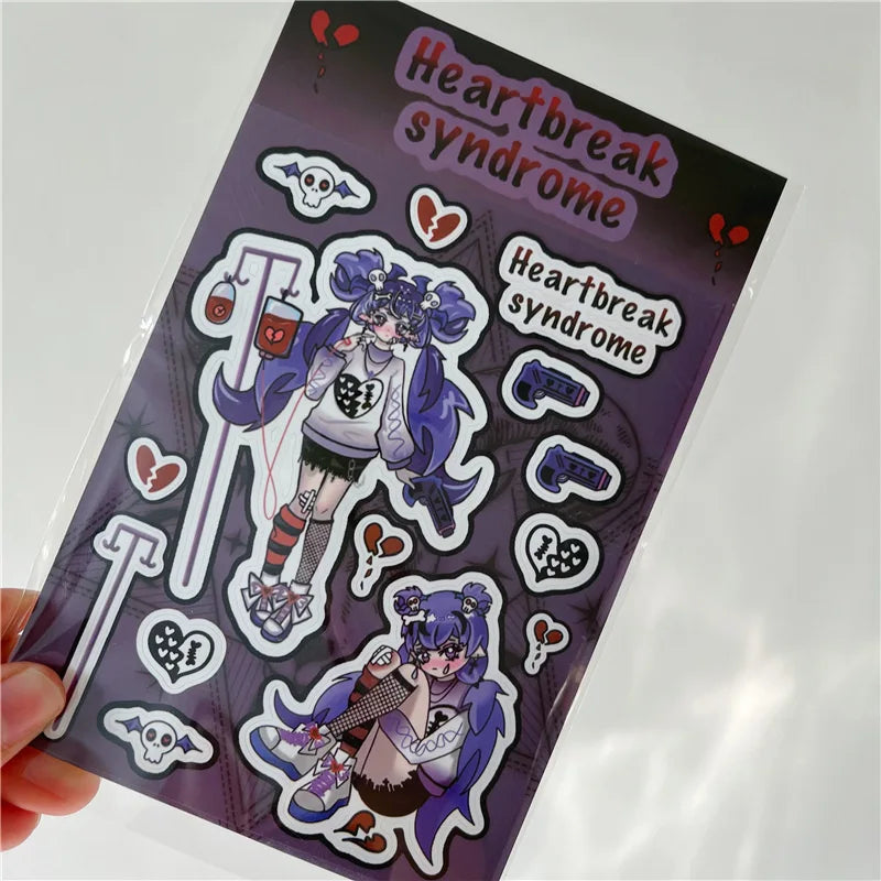 Korean ins Devil Angel Girl Stickers Diary Scrapbooking DIY Album Decoration Sticker Aesthetic Personalized Kawaii Stationery (ONLINE ORDER ONLY)