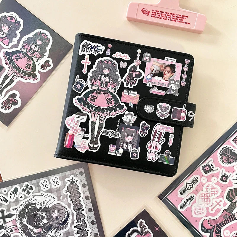 Korean Cute Maid Devil Angel Girl Stickers Scrapbooking DIY Album Decoration Sticker Aesthetic Personalized Kawaii Stationery (ONLINE ORDER ONLY)