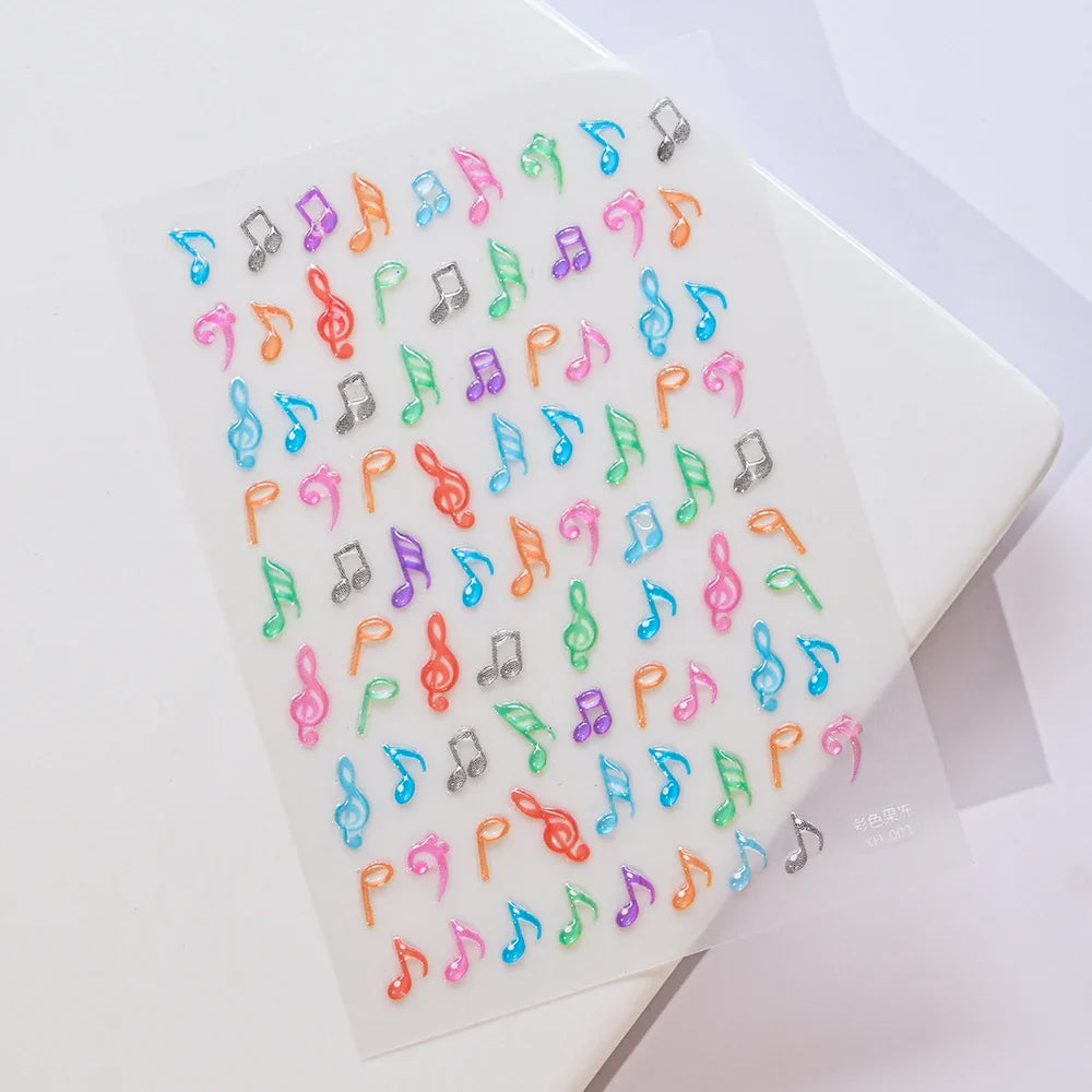 1Sheet Valentine's Day Decals 5D Nail Art Stickers Heart Self-Adhesive Slider Love Letters DIY Manicure Accessories "Dopamine" % (ONLINE ORDER ONLY)