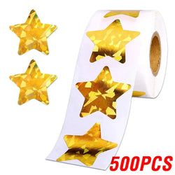 100-500pcs Holographic Star Silvery Stickers For Kids Reward Foil Star Stickers Labels For Wall Crafts Classroom Supplies 1inch (ONLINE ORDER ONLY)