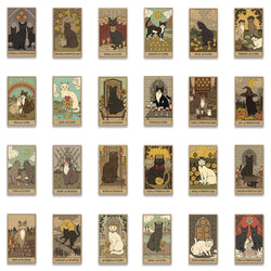 70pcs Retro Cartoon Cats Tarot Art Stickers (ONLINE ORDER ONLY)
