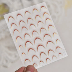 Geometric White Black Red Romantic French Arc Illusion Curve Embossed Relief Self Adhesive Nail Art Stickers 3D Manicure Decals (ONLINE ORDER ONLY)