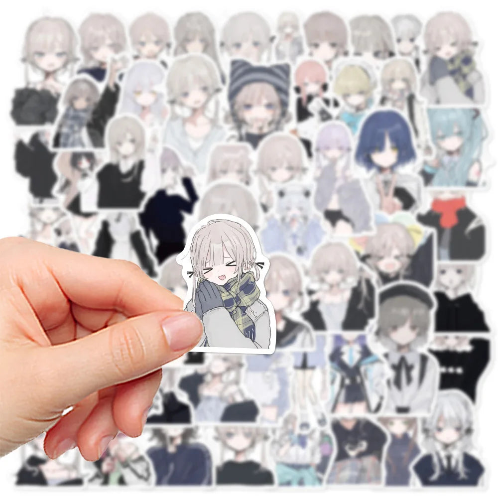 10/30/56PCS Morbid Girl Stickers Cute ACG Girl Cartoon Sticker Scrapbook Luggage Laptop Phone Car Bike Skateboard Decals Toy (Online Order Only)