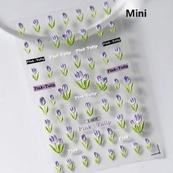 Charming Red Rose Phoenix Flower Wing Leaves Flower Feather Pearl Relief Embossed 5D Adhesive Nail Art Stickers Manicure Decals (ONLINE ORDER ONLY)