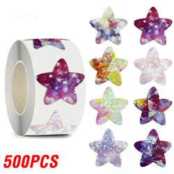 100-500pcs Glitter Star Stickers for Kids School Teacher Reward Sticker Party Decor Small Business Label Scrapbooking Stickers (Online Order Only)