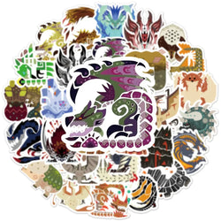 Monster Hunter Game Stickers Pack - Laptop, Luggage, Skateboard Decals for Kids (Online Order Only)