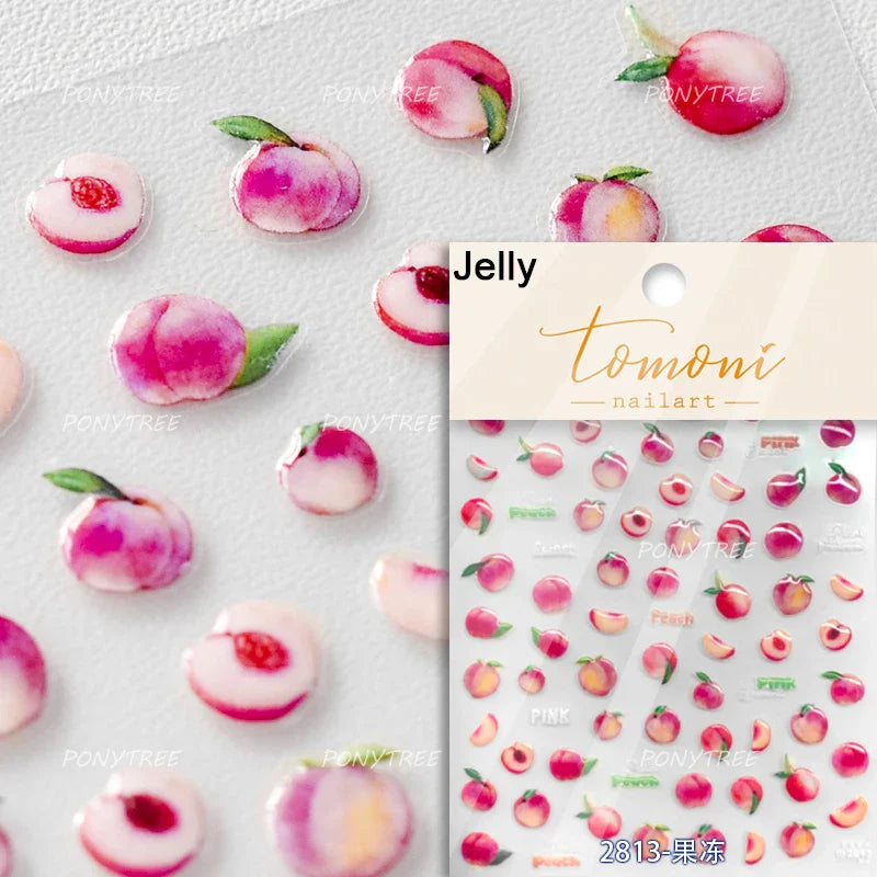 Carambola Grape Honey Peach Cherry Pineapple Pineapple Orange Apple Lemon Bromeliad Fruit Jelly Nail Art Sticker Manicure Decals (ONLINE ORDER ONLY)
