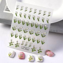 Chic Dragonfly Spider Insect Butterfly 3D Self Adhesive Nail Art Decoration Sticker Heart Puppy Flower Manicure Decal Y2K Flower (ONLINE ORDER ONLY)
