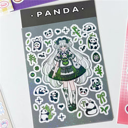 Cute Rabbit Panda Girl Stickers Diary Scrapbooking DIY Album Decoration Sticker Aesthetic Personalized Kawaii Korean Stationery (ONLINE ORDER ONLY)