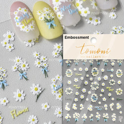Wild Flower Oil Painting Small Variegated Daisy Peach Blossom Lavender Spring Petal Adhesive Nail Art Stickers Manicure Decals (Online Order Only)
