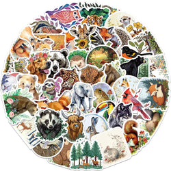 Cartoon Forest Animal Stickers for Snowboard Laptop Luggage Car Fridge Vinyl 10/30/50Pcs (ONLINE ORDER ONLY)