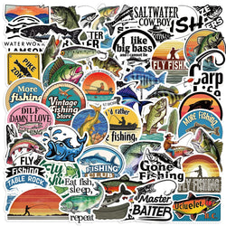 50PCS Cute Fish Animals Graffiti Stickers Skateboard Phone Laptop Waterproof Cool Cartoon DIY Sticker Decals Toy (Online Order Only)
