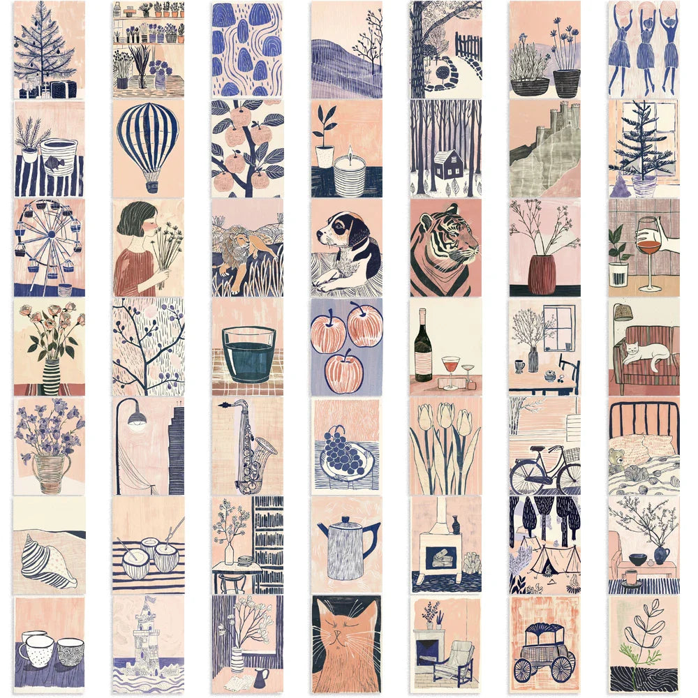 55PCS Abstract Art Waterproof Stickers Pvc Decals For Guitars Phone Computer Skateboards Vinyl Waterproof Stickers﻿ (ONLINE ORDER ONLY)