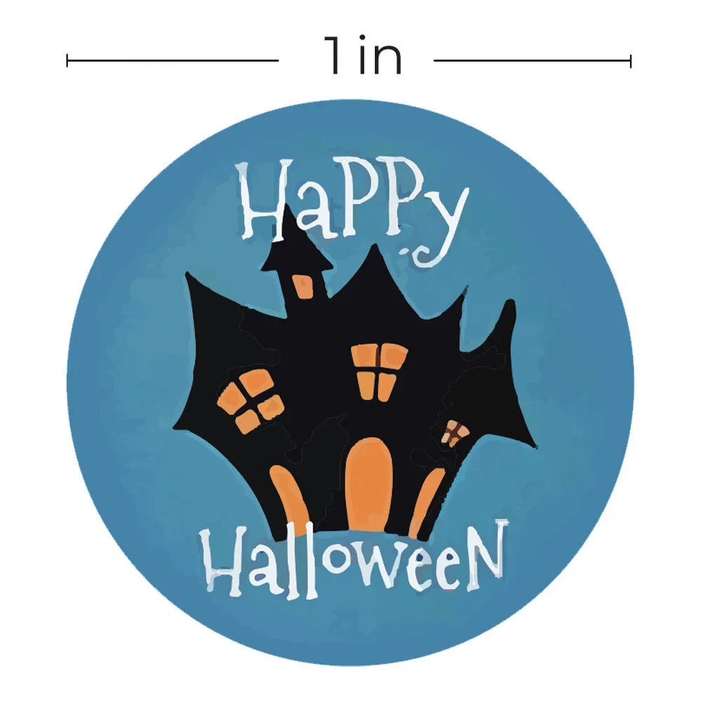 100-500pcs Halloween Pumpkin Witch Self Adhesive Paper Stickers Candy Bags Box Gift Packaging Sealing Sticker Labels (ONLINE ORDER ONLY)