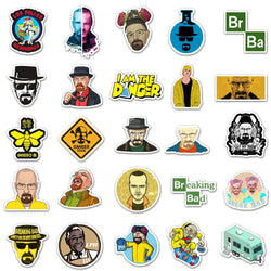 10/30/50pcs TV Series Breaking Bad Graffiti Stickers Decals  Travel Luggage Laptop Skateboard Helmet Car Cool Sticker Kids Toy (ONLINE ORDER ONLY)