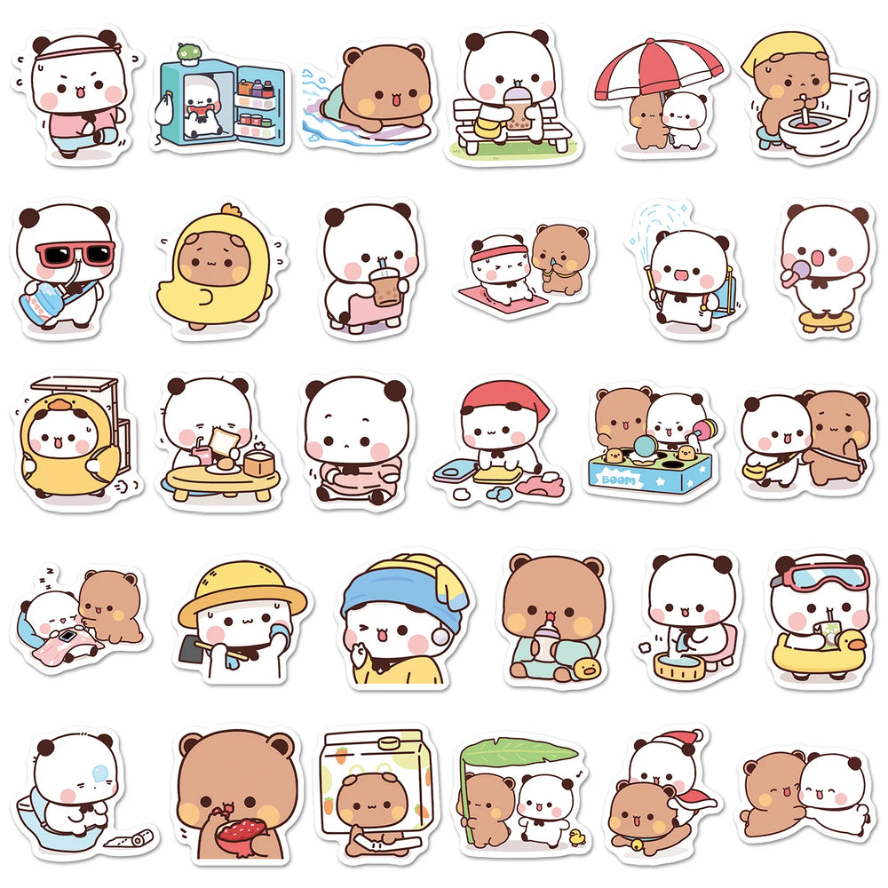 10/30/60PCS Yier Bouboo Stickers Kawaii Cartoon Decals Cute Animal Kids Toys Luggage Laptop Phone Guitar Bike Skateboard Sticker (Online Order Only)