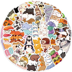 Animal Stickers Cartoon Decals for Kids Scrapbook Laptop Phone Car Bike Skateboard (Online Order Only)
