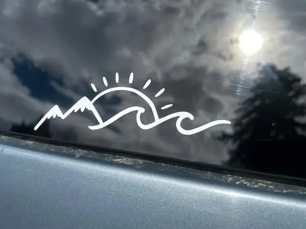 Mountain Sea And Sun Lover Stickers Vinyl Creative Fun Car Stickers, Motorcycles, Trucks, Laptops,Water Bottles, Etc (ONLINE ORDER ONLY)