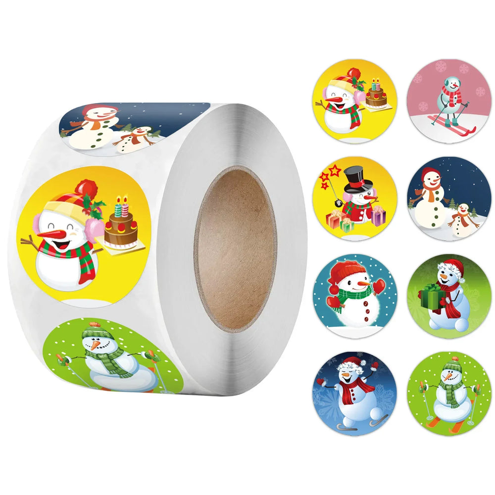 100-500pcs 4 Designs 1 Inch Christmas Theme Seal Labels Stickers For DIY Gift Baking Package Envelope Stationery Decoration (Online Order Only)