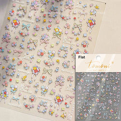Gold Foil Dried Flowers Leaf Floral Print Daisy Rose Flower Peach Blossom Adhesive Nail Art Decoration Sticker Manicure Decals (ONLINE ORDER ONLY)