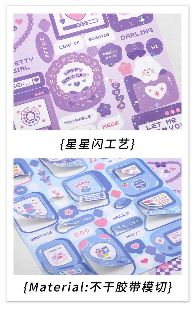 Cute Sweet attack series Stickers Text Dialog Idol Card DIY Material Scrapbooking Decorative Sticker Personalized Stationery (ONLINE ORDER ONLY)