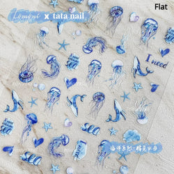 Jellyfish Schools of Fish Shoal Mermaid Tail Seahorse Dreamy Ocean Starfish Shell Coral Adhesive Nail Art Sticker Manicure Decal (ONLINE ORDER ONLY)