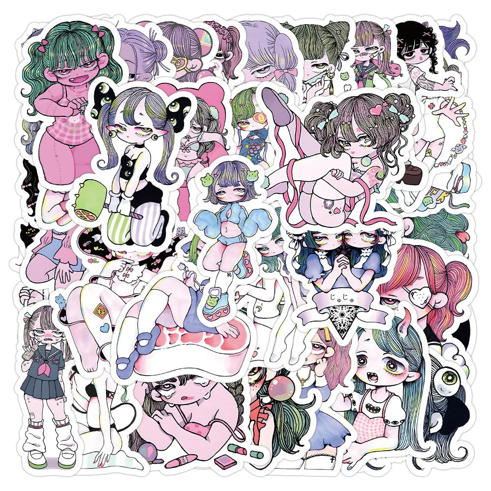 Cartoon Sexy Graffiti Stickers - Waterproof DIY Laptop Phone Helmet Decor (10/30/50pcs) (ONLINE ORDER ONLY)