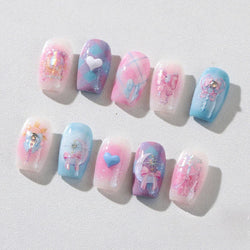 Pink Bowknot Star Moon Starburst Sun Polar Day Polar Night Sword Rose Flower Wreath Adhesive Nail Art Stickers Manicure Decals (ONLINE ORDER ONLY)