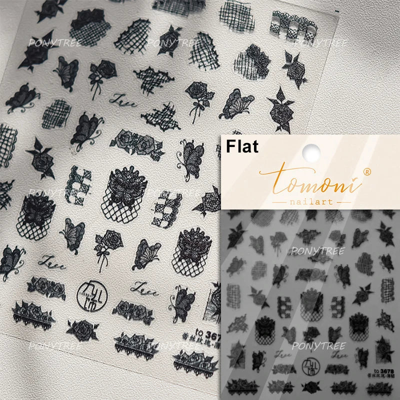 Butterfly Peach Blossom Flowers Lantern Star Tassel Pendant Gold Hot Stamping Self Adhesive Nail Art Stickers Manicure Decals (ONLINE ORDER ONLY)