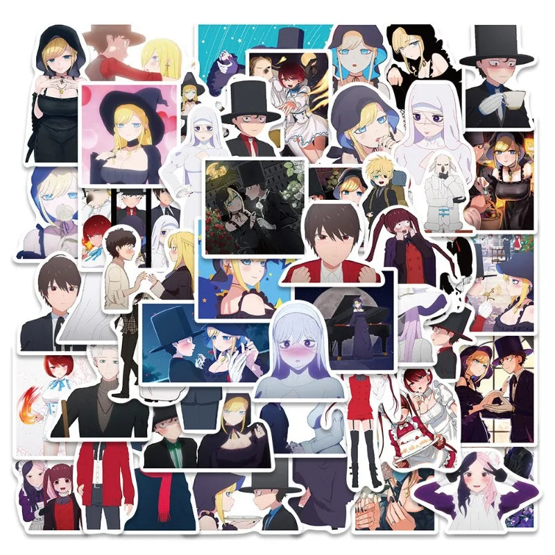 50pcs Death Lord Black Maid Sticker Pack for Luggage, Phone, Laptop, Scooter, Refrigerator (Online Order Only)