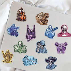 55pcs Cool Cartoon Skull Waterproof Stickers Skateboard Car Phone Laptop Luggage Motorcycle Bike Decoration Sticker Decals (ONLINE ORDER ONLY)