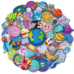 Cartoon Universe Starry Sky Planet Stickers - Waterproof Decals for Laptop, Luggage, Phone, Diary, Scrapbook (Online Order Only)